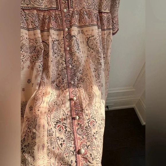 Maxi printed bohemian lightweight dress casual drop waist floral rope belt L - Picture 13 of 16